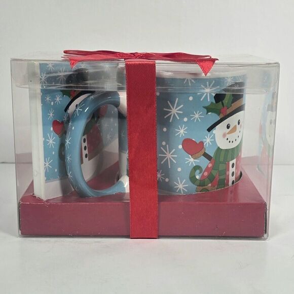 Celebrate It Let It Snow Snowman Mug & Coaster Set Holiday Gift 12oz - Picture 4 of 6